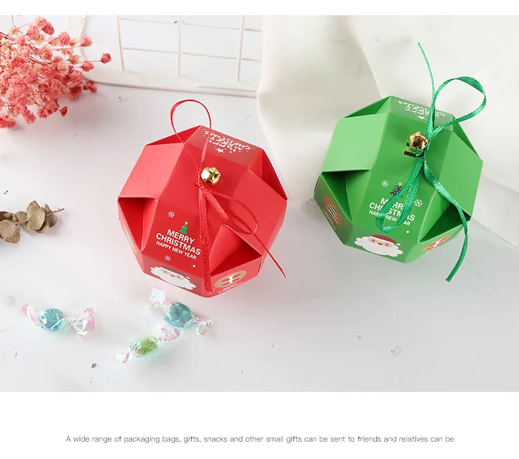 pcs/lot creative round christmas eve gift box candy sweets apple