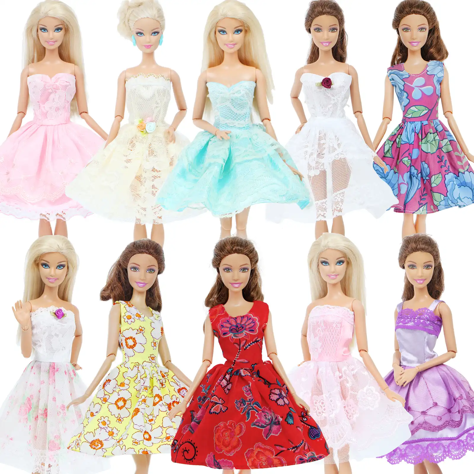 wedding party mini gown accessories clothes for barbie doll kids