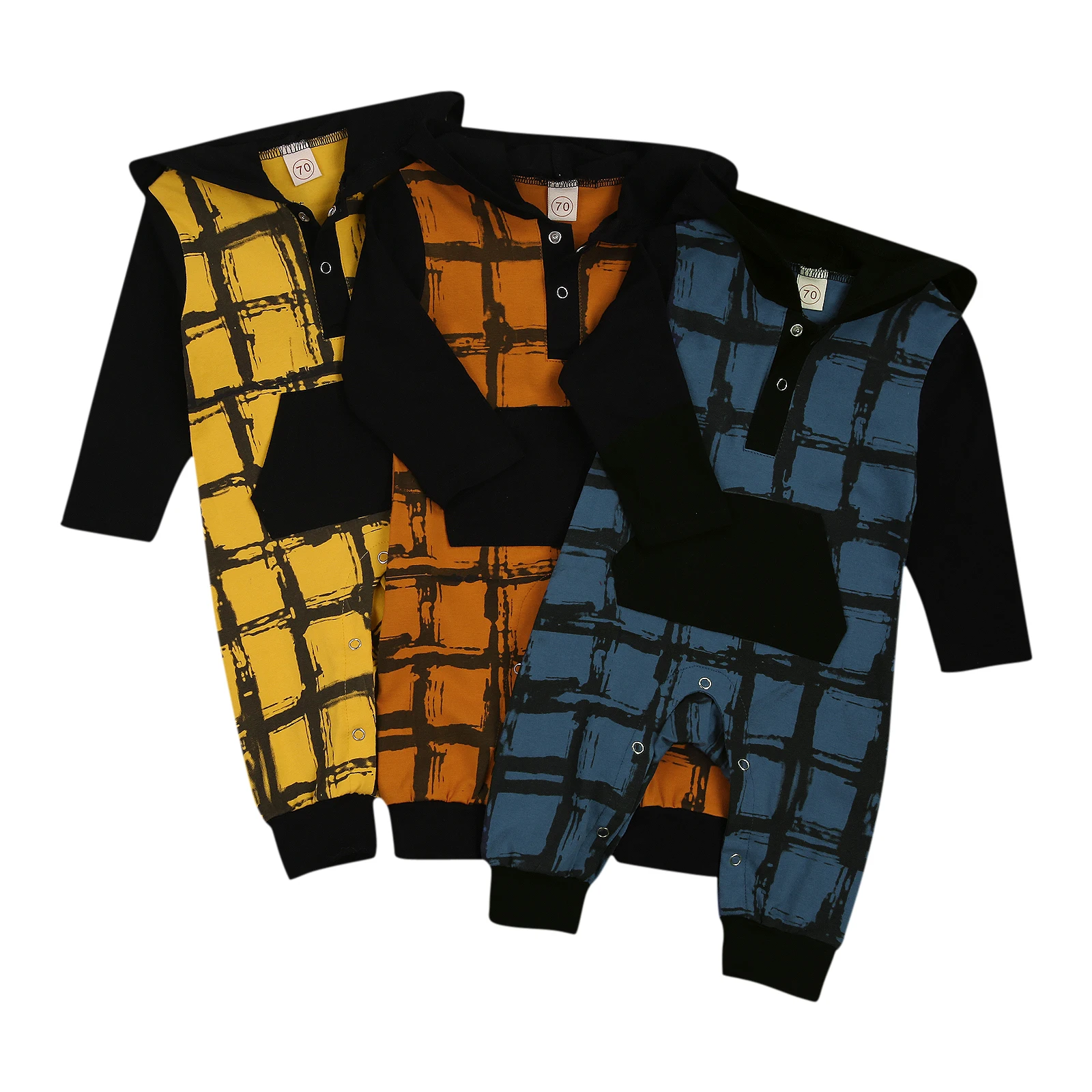 2020 New Fall Autumn 0-24M Infant Baby Boy Girl Plaid Hooded Black Romper Front Pocket Long Sleeve Button Toddler Outfits 
2020 New Fall Autumn 0-24M Infant Baby Boy Girl Plaid Hooded Black Romper Front Pocket Long Sleeve Button Toddler Outfits