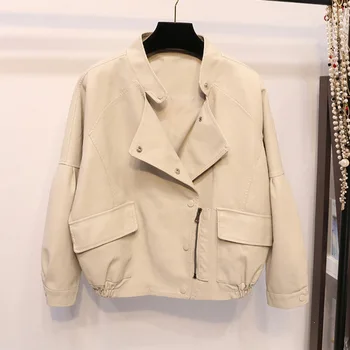 Spring Women Motorcycle Faux PU Leather Pocket Jacket female Short student biker Coat ladies' leather jackets 
Spring Women Motorcycle Faux PU Leather Pocket Jacket female Short student biker Coat ladies' leather jackets