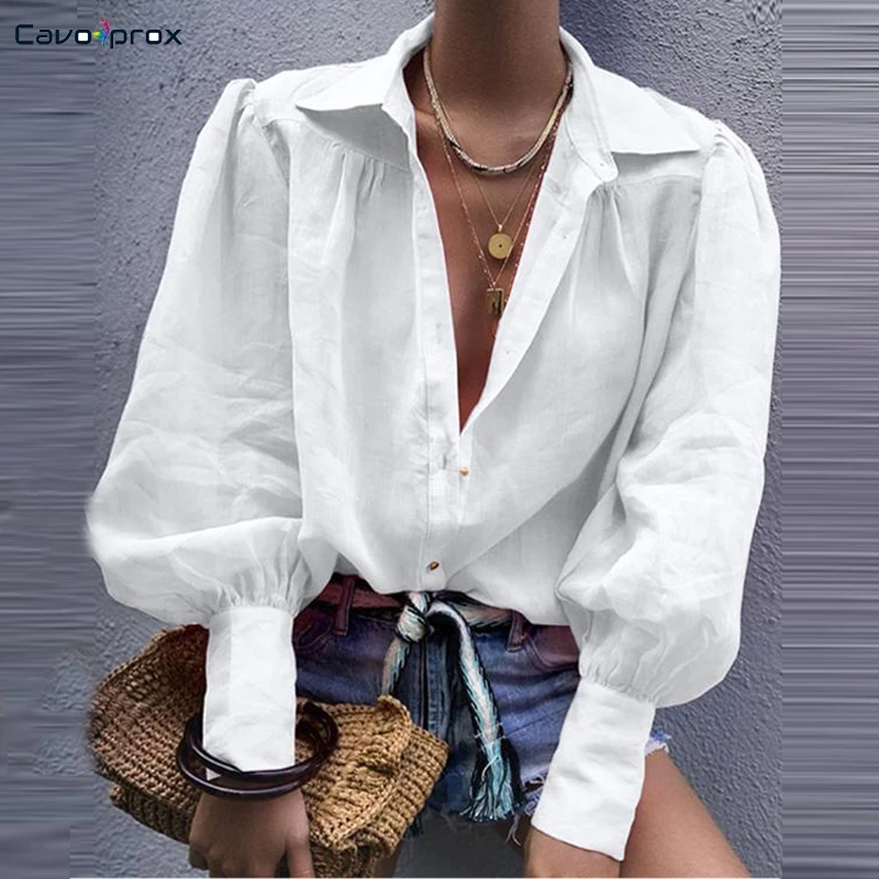 Women Solid Lantern Sleeve Casual Shirt Long Sleeve Button Design Turn Down Collar Loose Style Spring Fall Elegant Blouse
Women Solid Lantern Sleeve Casual Shirt Long Sleeve Button Design Turn Down Collar Loose Style Spring Fall Elegant Blouse
