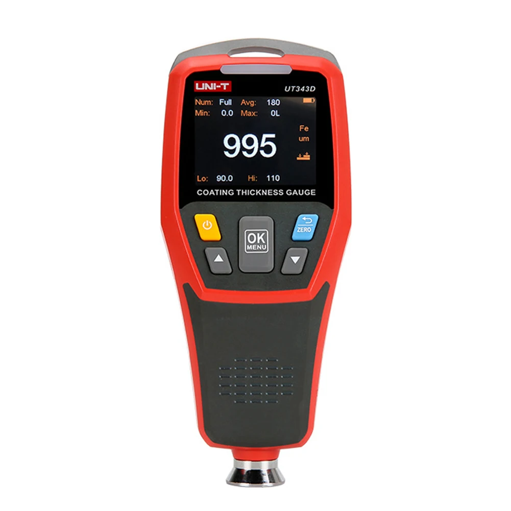 UT343D Measuring Thickness Gauge For Ferrous Rotatable Display Non-Ferrous Substrate Visual Indicator Digital Coating Handheld
UT343D Measuring Thickness Gauge For Ferrous Rotatable Display Non-Ferrous Substrate Visual Indicator Digital Coating Handheld