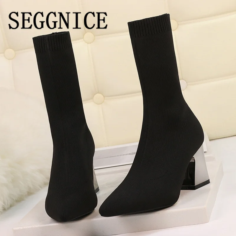 Women Sock Boots Square Heels Sexy Ladies Party Shoes Knitting Stretch 2019 Autumn Winter Booties Ankle Boots Female
Women Sock Boots Square Heels Sexy Ladies Party Shoes Knitting Stretch 2019 Autumn Winter Booties Ankle Boots Female