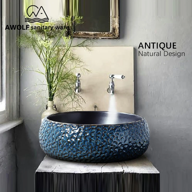 Art Bathroom Sinks Washing Basin Bowl 460*460*150mm Round Restoring ancient ways Ceramic Vessel Antique Lavatary Sink AM863
Art Bathroom Sinks Washing Basin Bowl 460*460*150mm Round Restoring ancient ways Ceramic Vessel Antique Lavatary Sink AM863