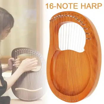 16 Strings Lyre Harp Solid Mahogany Wood with Pickup Tuning Hammer String Instrument Keyboard Instruments 
16 Strings Lyre Harp Solid Mahogany Wood with Pickup Tuning Hammer String Instrument Keyboard Instruments