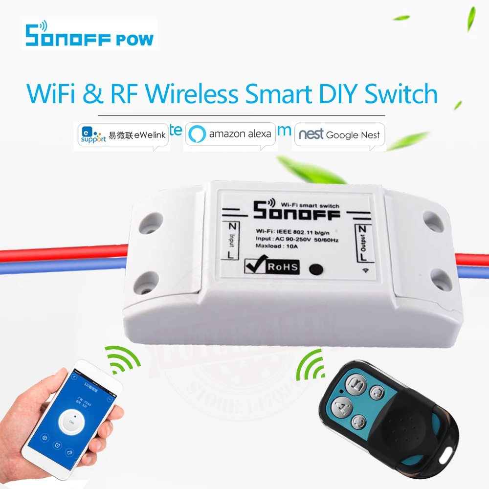Itead Sonoff Wireless Switch Universal Smart Home Automation Module Timer Diy Wifi Switch Remote Controller via IOS Android
Itead Sonoff Wireless Switch Universal Smart Home Automation Module Timer Diy Wifi Switch Remote Controller via IOS Android