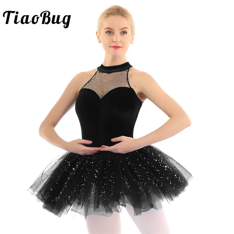 TiaoBug Adult Sleeveless Shiny Sequins Velvet Professional Ballet Tutu Dress Gymnastics Leotard Women Performance Dance Costume
TiaoBug Adult Sleeveless Shiny Sequins Velvet Professional Ballet Tutu Dress Gymnastics Leotard Women Performance Dance Costume