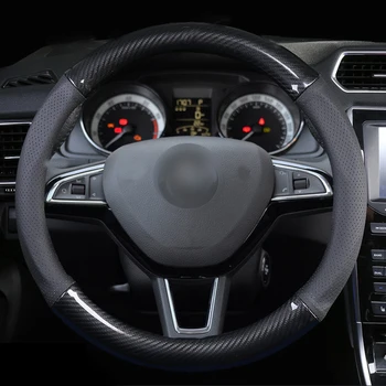 Carbon Fiber Leather Car Steering Wheel Cover For Skoda Octavia Kodiaq Rapid Fabia Yeti Karoq
Carbon Fiber Leather Car Steering Wheel Cover For Skoda Octavia Kodiaq Rapid Fabia Yeti Karoq