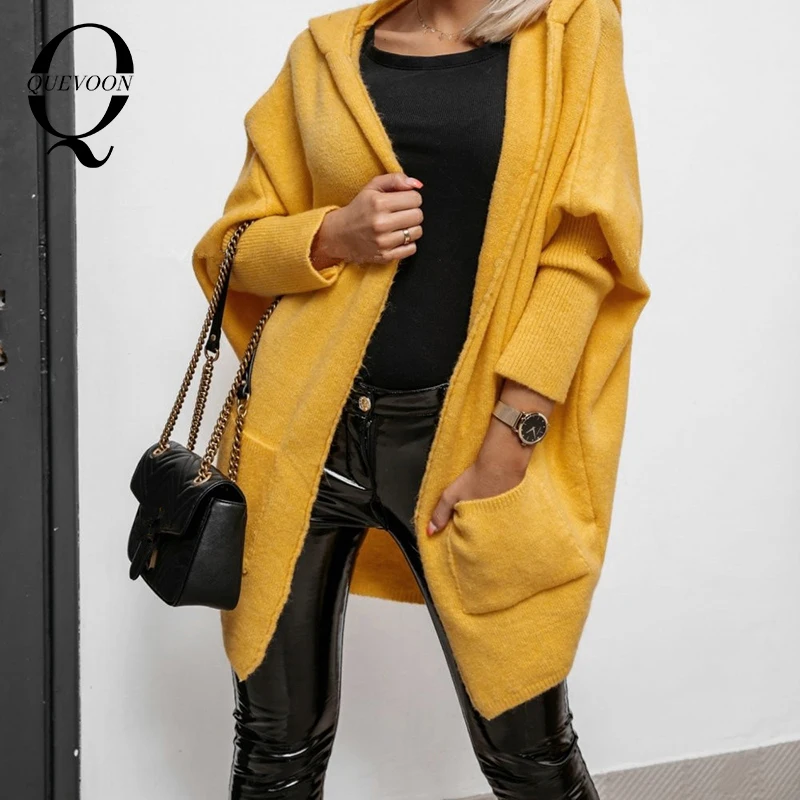 QUEVOON Hooded Knitting Long Cardigan Sweaters Multi-Color Oversized Women Office Tops Pockets Streetwear Autumn Winter Coats
QUEVOON Hooded Knitting Long Cardigan Sweaters Multi-Color Oversized Women Office Tops Pockets Streetwear Autumn Winter Coats