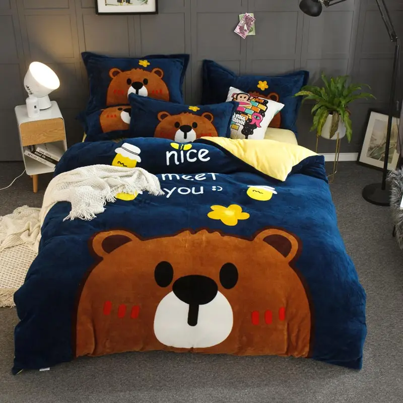 Warm Winter Flannel Cartoon Bear Elephant Cattle Printing Child Bedding set Fleece Fabric Duvet Cover Bed sheet/Linen Pillowcase
Warm Winter Flannel Cartoon Bear Elephant Cattle Printing Child Bedding set Fleece Fabric Duvet Cover Bed sheet/Linen Pillowcase