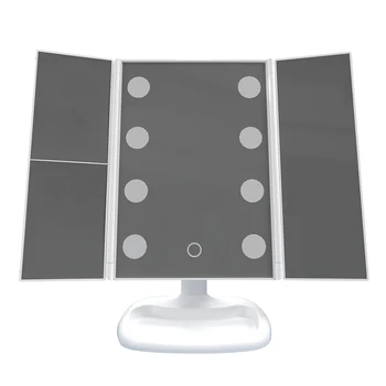 Adjustable LED Mirror Professional Makeup Mirror Large 8 LED Light Press Sensor 2X3X Zoom Portable Three-Sided Folding
Adjustable LED Mirror Professional Makeup Mirror Large 8 LED Light Press Sensor 2X3X Zoom Portable Three-Sided Folding