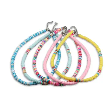 Fnixtar 20Pcs 40+5cm Soft Clay Round Disc Necklace Bohemia Style Candy Color Elastic Chain Necklace For Women's Fashion Jewelry
Fnixtar 20Pcs 40+5cm Soft Clay Round Disc Necklace Bohemia Style Candy Color Elastic Chain Necklace For Women's Fashion Jewelry