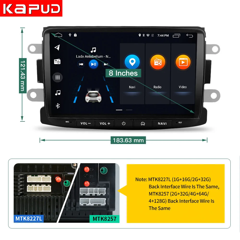 Kapud 8 ''Android 10 0 автомобильный радиоприемник с навигацией GPS плеер для