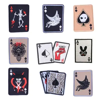 DIY Playing Cards Embroidered Patches on Heat Transfer Appliques Patch Clothes Badge Stickers for Backpack Printed Stripe Decal
DIY Playing Cards Embroidered Patches on Heat Transfer Appliques Patch Clothes Badge Stickers for Backpack Printed Stripe Decal