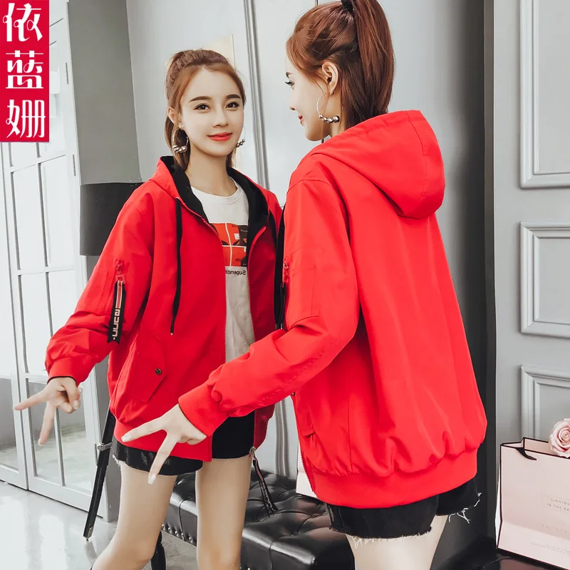 2019 Spring and Autumn New Short Coat Women Wear Casual Hat Baseball Suit on Both Sides in Autumn
2019 Spring and Autumn New Short Coat Women Wear Casual Hat Baseball Suit on Both Sides in Autumn