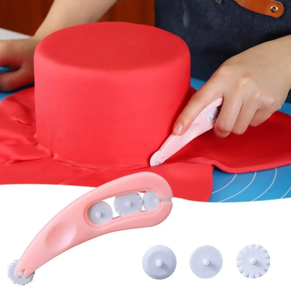 4 Wheels Fondant Embosser Cutter Icing DIY Knife Sugar Craft Paste Embossing Pastry Mold Stitching Cake Decoration Tools | Дом и сад