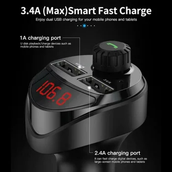 12-24V 3.4A Dual Fast USB Car Charger Bluetooth Handsfree Audio Receiver Auto MP3 Player TF Card FM Transmitter Car Accessories
12-24V 3.4A Dual Fast USB Car Charger Bluetooth Handsfree Audio Receiver Auto MP3 Player TF Card FM Transmitter Car Accessories