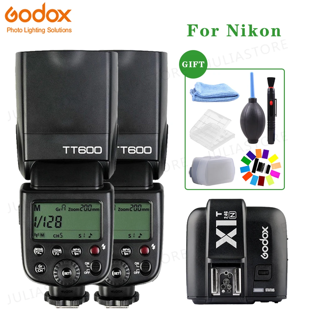 Беспроводная вспышка для камеры 2x Godox TT600 2 4G Вспышка Speedlite +