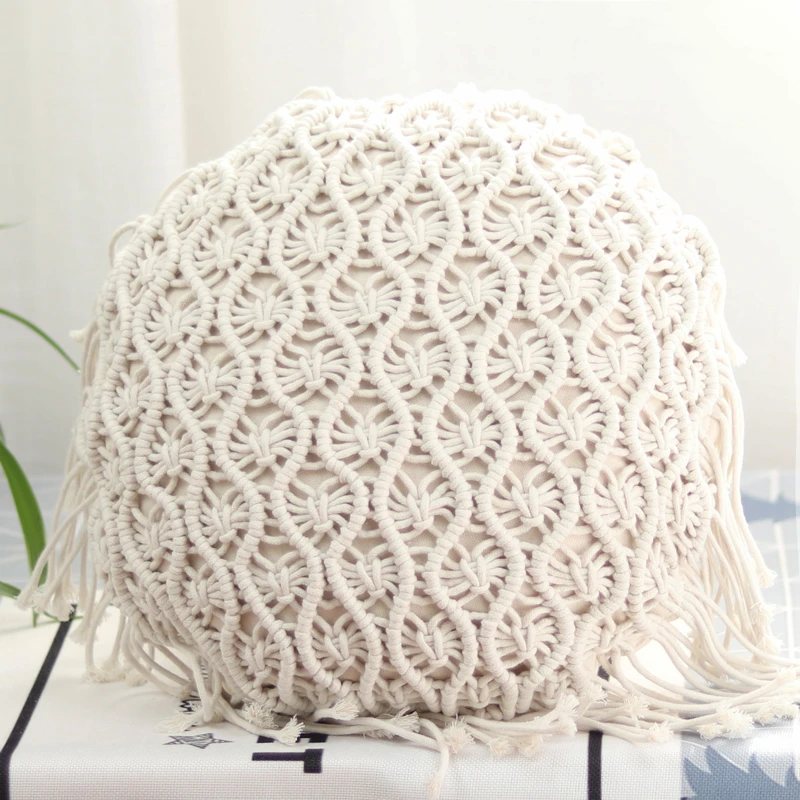 Round Pillowcase Bohemian Style Square Pillow Cover Handmade Pillow Cushion Tassel Macrame Sofa Home Decoration Pillow No Core
Round Pillowcase Bohemian Style Square Pillow Cover Handmade Pillow Cushion Tassel Macrame Sofa Home Decoration Pillow No Core