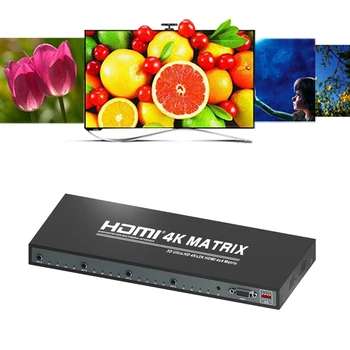 4K HDMI Matrix 4x4 HDMI Switch Switcher Splitter 4 Input 4 Output Video Converter w/ RS232 EDID for PS4 XBox DVD Laptop PC To TV
4K HDMI Matrix 4x4 HDMI Switch Switcher Splitter 4 Input 4 Output Video Converter w/ RS232 EDID for PS4 XBox DVD Laptop PC To TV