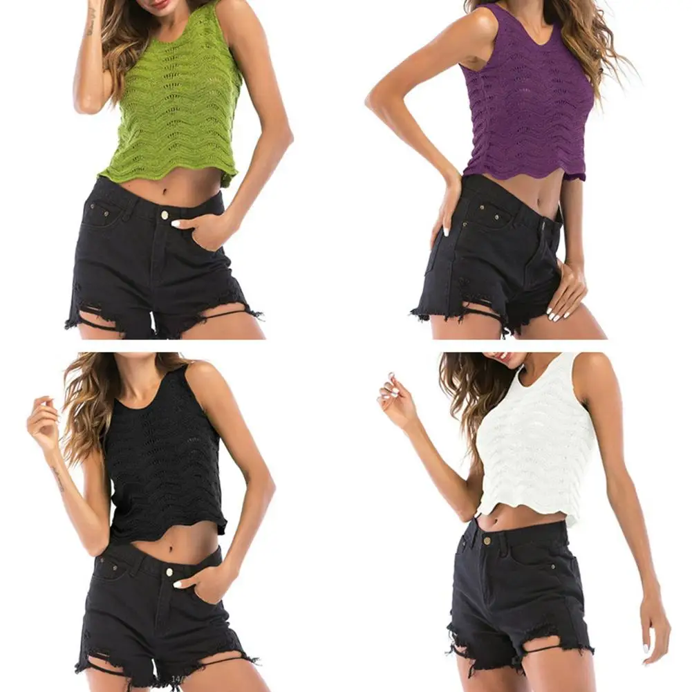 Yfashion Women Sleeveless Camisole Sling Rippled Edge Hollow Out Vests for Summer
Yfashion Women Sleeveless Camisole Sling Rippled Edge Hollow Out Vests for Summer