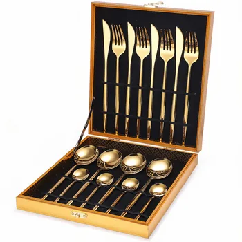 Kitchen Tableware Stainless Steel Cutlery Case Spoons Forks Dinnerware Set Gold Cutlery Box 24 Pcs Flatware Set Free Shipping
Kitchen Tableware Stainless Steel Cutlery Case Spoons Forks Dinnerware Set Gold Cutlery Box 24 Pcs Flatware Set Free Shipping
