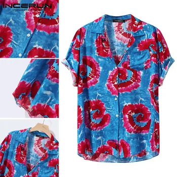 INCERUN Men Printed Shirts Summer Hawaiian Beach Shirts Man Loose Short Sleeve Lapel Blouse Male Casual Holiday Streetwear Tops 
INCERUN Men Printed Shirts Summer Hawaiian Beach Shirts Man Loose Short Sleeve Lapel Blouse Male Casual Holiday Streetwear Tops