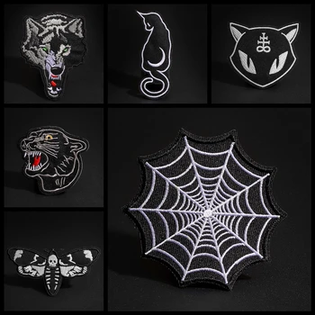 1PCS Black series Punk Wolf Leopard head Spider web Patches wholesale Animal Pokers Appliques Iron On Clothes Jeans Badges
1PCS Black series Punk Wolf Leopard head Spider web Patches wholesale Animal Pokers Appliques Iron On Clothes Jeans Badges