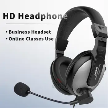 

Online Class Headphones 3.5mm Wired Gaming Earphone Foldable 3D Bass Stereo Noise Reduction Headset With Mic For PC Headphone