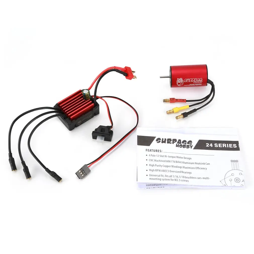 SURPASSHOBBY KK 2440 4000KV Brushless Motor with 35A Waterproof Speed Controler ESC for 2S 1:16 1:18 RC Racing Car Model
SURPASSHOBBY KK 2440 4000KV Brushless Motor with 35A Waterproof Speed Controler ESC for 2S 1:16 1:18 RC Racing Car Model