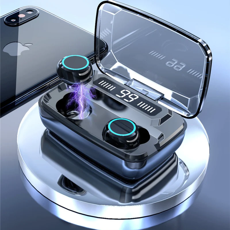 Wireless Earphones V5.0 Bluetooth TWS Wireless Bluetooth LED Display With 3300mAh Power Bank Headsets With Microphone
Wireless Earphones V5.0 Bluetooth TWS Wireless Bluetooth LED Display With 3300mAh Power Bank Headsets With Microphone