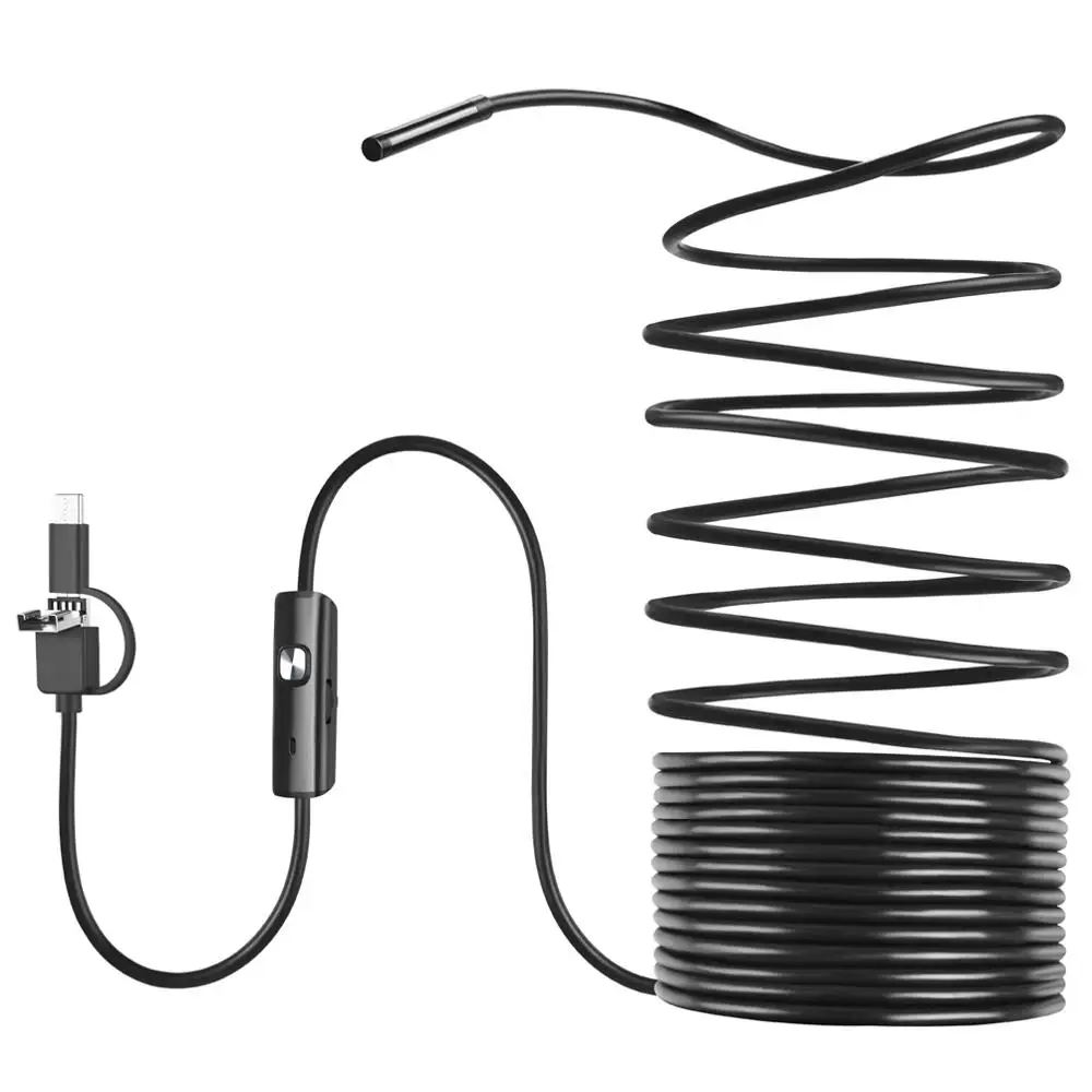 7 mm Endoscope Camera IP67 Borescope 3 in 1 Inspect Camera 480P Endoscope Type c for Android Phone Smartphone PC Computer-3.5m
7 mm Endoscope Camera IP67 Borescope 3 in 1 Inspect Camera 480P Endoscope Type c for Android Phone Smartphone PC Computer-3.5m