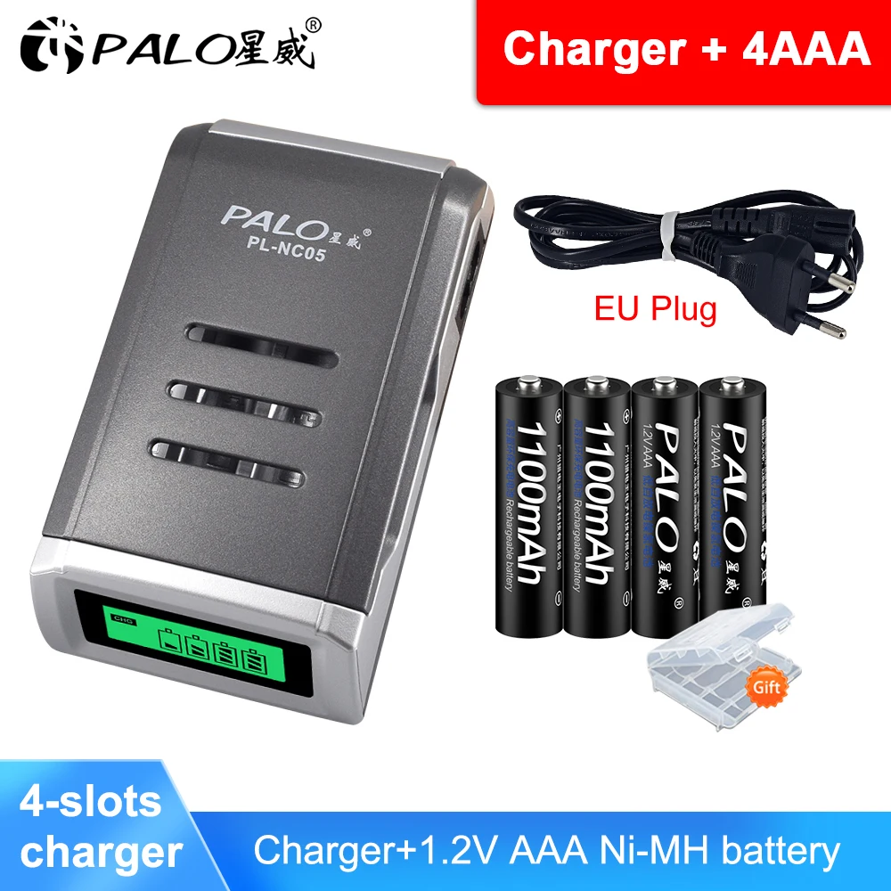 PALO 2Pcs AAA Rechargeable Batteries 1.2V AAA 1100mAh Ni-MH Pre-charged Rechargeable Battery 3A Baterias for Camera With A Box
PALO 2Pcs AAA Rechargeable Batteries 1.2V AAA 1100mAh Ni-MH Pre-charged Rechargeable Battery 3A Baterias for Camera With A Box