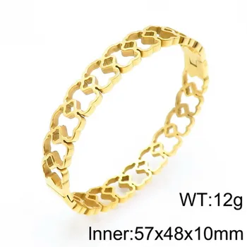 Titanium Steel Lovely Bear Hollowed Bangle Never Fade Stainless Steel Bracelet New Product Jewelry for Women Gifts Luxry Design
Titanium Steel Lovely Bear Hollowed Bangle Never Fade Stainless Steel Bracelet New Product Jewelry for Women Gifts Luxry Design