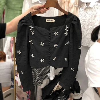 2020 Autumn New Arrivals Long Sleeve Square Collar Diamonds Short Blouse Women Top Streetwear C059
2020 Autumn New Arrivals Long Sleeve Square Collar Diamonds Short Blouse Women Top Streetwear C059