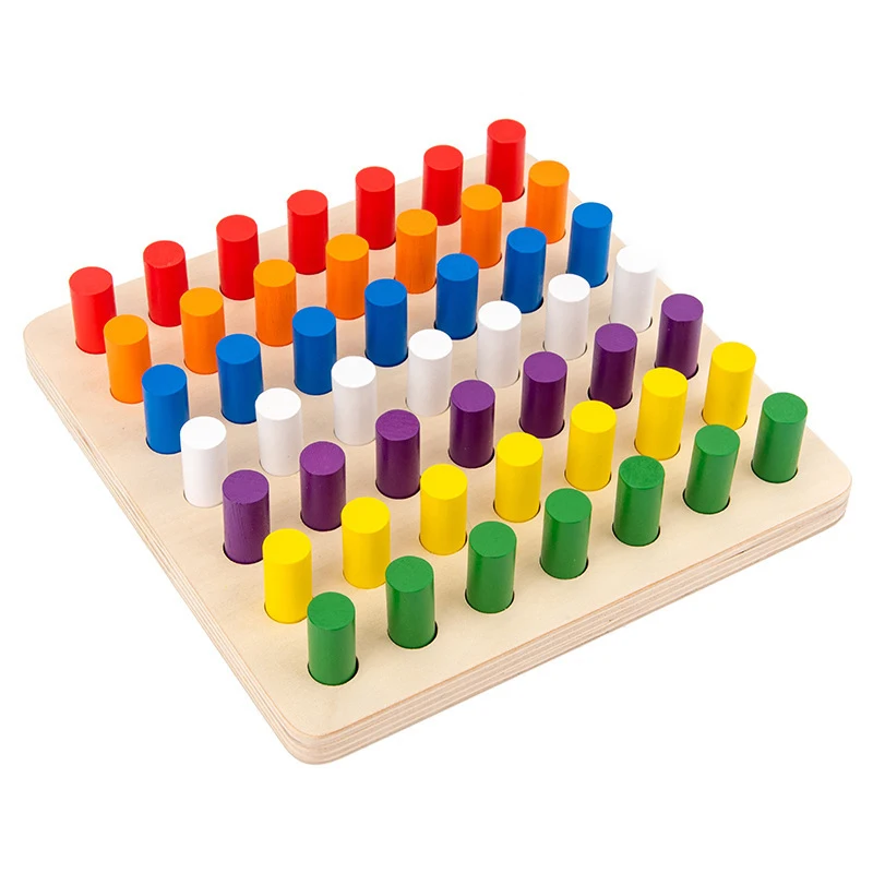 Montessori Toy Color Finger Grasping Board Wooden Board Inserting Stick Intelligence Development Color Discrimination Toys
Montessori Toy Color Finger Grasping Board Wooden Board Inserting Stick Intelligence Development Color Discrimination Toys