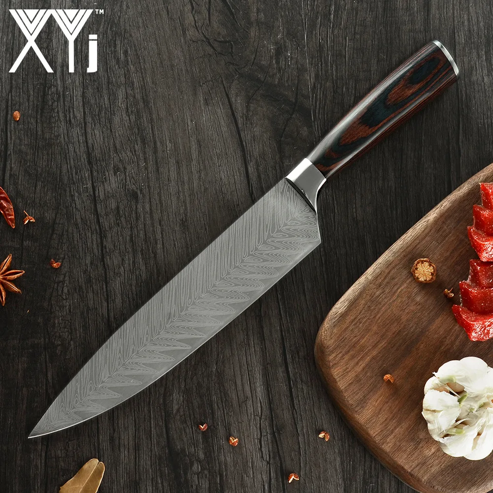 Kitchen Knife 8 inch Professional Chef Knives Japan Damascus Pattern Stainless Steel Fish&Meat Carving Slicing Knife Veget
Kitchen Knife 8 inch Professional Chef Knives Japan Damascus Pattern Stainless Steel Fish&Meat Carving Slicing Knife Veget