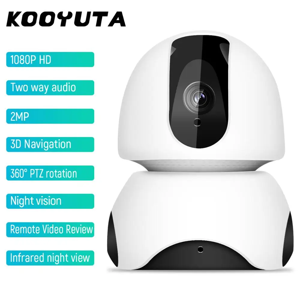 1080P HD Wifi Camera Night Vision 360° Rotatable PTZ 2MP Security Camera Remote Control View Wireless Indoor Surveillance Camera
1080P HD Wifi Camera Night Vision 360° Rotatable PTZ 2MP Security Camera Remote Control View Wireless Indoor Surveillance Camera