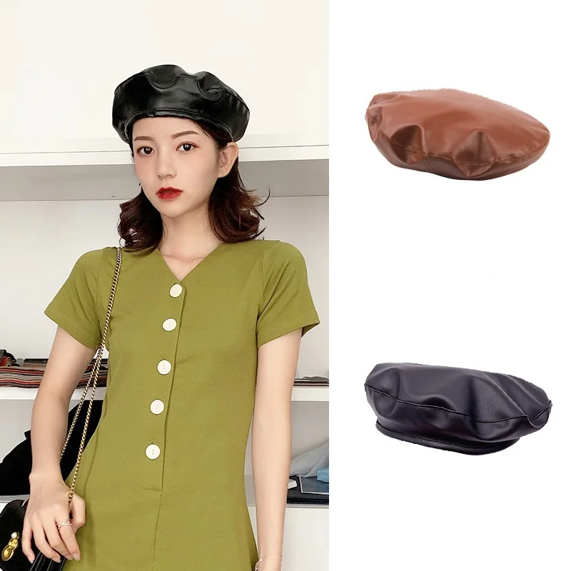 Women's pu leather beret spring and autumn Korean fashion wild net red octagonal cap British painter outdoor travel hat
Women's pu leather beret spring and autumn Korean fashion wild net red octagonal cap British painter outdoor travel hat