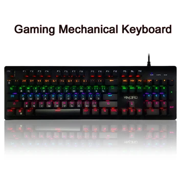 New Gaming Mechanical Keyboard 104 keys Blue/Black Switch LED Backlit USB wired Keyboard for computer gamer English/Russian
New Gaming Mechanical Keyboard 104 keys Blue/Black Switch LED Backlit USB wired Keyboard for computer gamer English/Russian