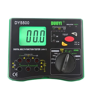 4 in 1 Digital Multimeter Multi-function Tester Insulation Resistance Tester + Earth Tester + Voltmeter + Phase Indicator
4 in 1 Digital Multimeter Multi-function Tester Insulation Resistance Tester + Earth Tester + Voltmeter + Phase Indicator
