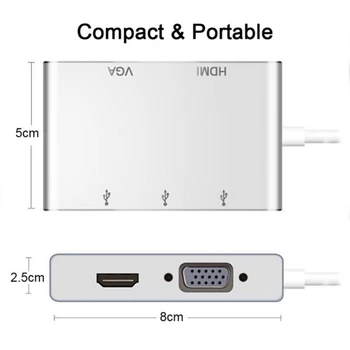 5-in-1 Multi Functional Converter Type-C To HDMI VGA USB 3.0 Multi-port Plug-and-play Adapter Cable
5-in-1 Multi Functional Converter Type-C To HDMI VGA USB 3.0 Multi-port Plug-and-play Adapter Cable