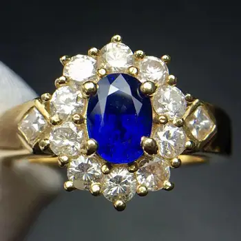 Fine Jewelry Real 18K 100% Natural 0.87ct Royal Blue Sapphire Gemstone 18k Gold Diamonds Stone Women Ring for Female Rings
Fine Jewelry Real 18K 100% Natural 0.87ct Royal Blue Sapphire Gemstone 18k Gold Diamonds Stone Women Ring for Female Rings