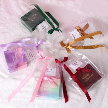 5pcs PVC Transparent Tote Bag Ribbon Candy Gift Box with Handle Wedding Baby Shower Baptism Dragee Packaging Wrapping with Box
5pcs PVC Transparent Tote Bag Ribbon Candy Gift Box with Handle Wedding Baby Shower Baptism Dragee Packaging Wrapping with Box