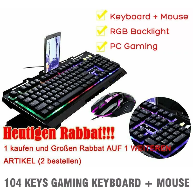 Pohiks LED Breathing Backlight Pro Gaming Keyboard Mouse USB Wired Rainbow Gaming Keyboard Mouse Set Suitable for Computer PC
Pohiks LED Breathing Backlight Pro Gaming Keyboard Mouse USB Wired Rainbow Gaming Keyboard Mouse Set Suitable for Computer PC