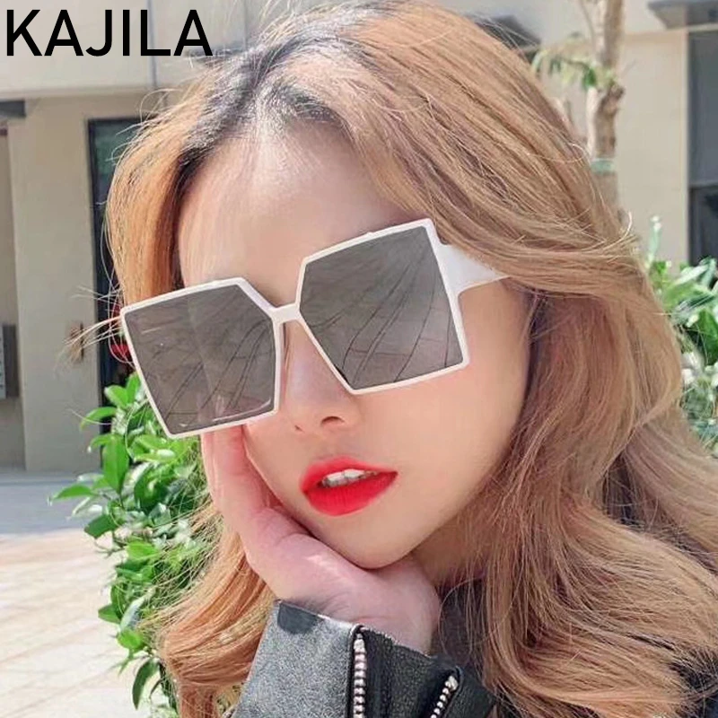 

Oversized Sunglasses For Women 2020 Fashion Big Frame Brand Designer Square Sun Glasses Shades Okulary Przeciwsloneczne Damskie