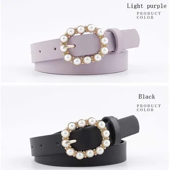 Fashion Pearl Decorative Belt Ladies Round Pin Buckle Belts Casual Solid PU Leather Thin Belt Women Dress Accessories
Fashion Pearl Decorative Belt Ladies Round Pin Buckle Belts Casual Solid PU Leather Thin Belt Women Dress Accessories