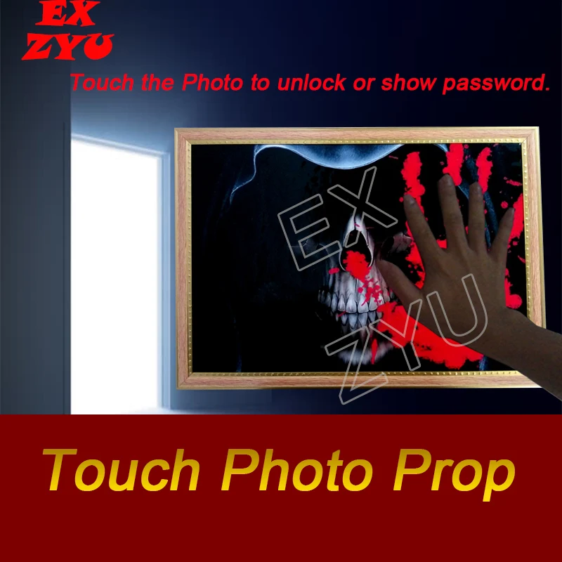 

EXZYU Touch Photo Prop real life Escape Room Game touch right position to unlock the chamber room