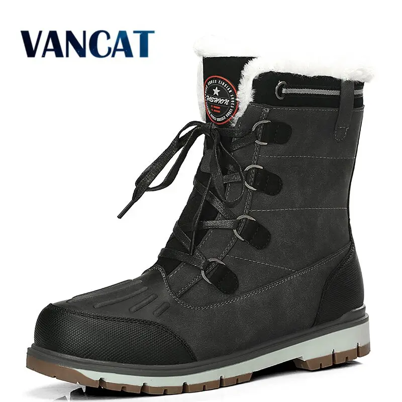 New Quality Waterproof Snow Boots Super Warm Plush Men's Boots Winter Fur Ankle Boots Comfortable Motorcycle Boots Size 38-47
New Quality Waterproof Snow Boots Super Warm Plush Men's Boots Winter Fur Ankle Boots Comfortable Motorcycle Boots Size 38-47
