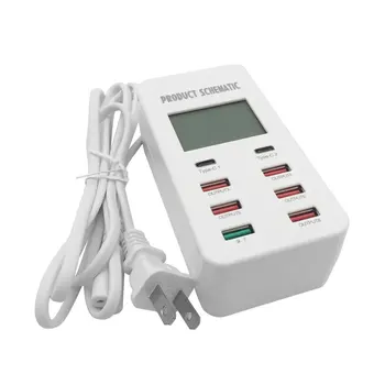 Portable 8 USB Port 2 Type-C Smart Multiple Charger With LCD Display Wall Travel Fast Charger Mini Power Adapter
Portable 8 USB Port 2 Type-C Smart Multiple Charger With LCD Display Wall Travel Fast Charger Mini Power Adapter